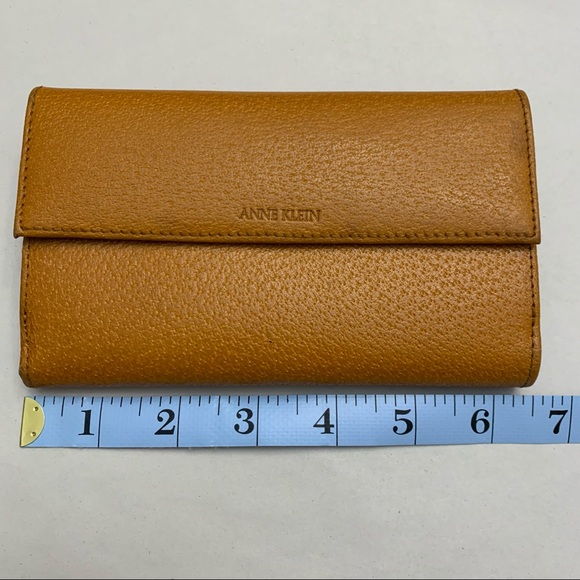 Anne Klein Leather Wallet Mustard Yellow Cute Minimalist Classy simple clutch - Picture 13 of 13